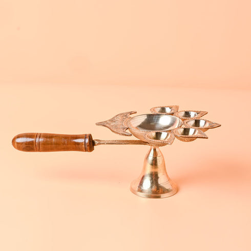 Samskara Home Archana Panch Aarti Diya With Handle